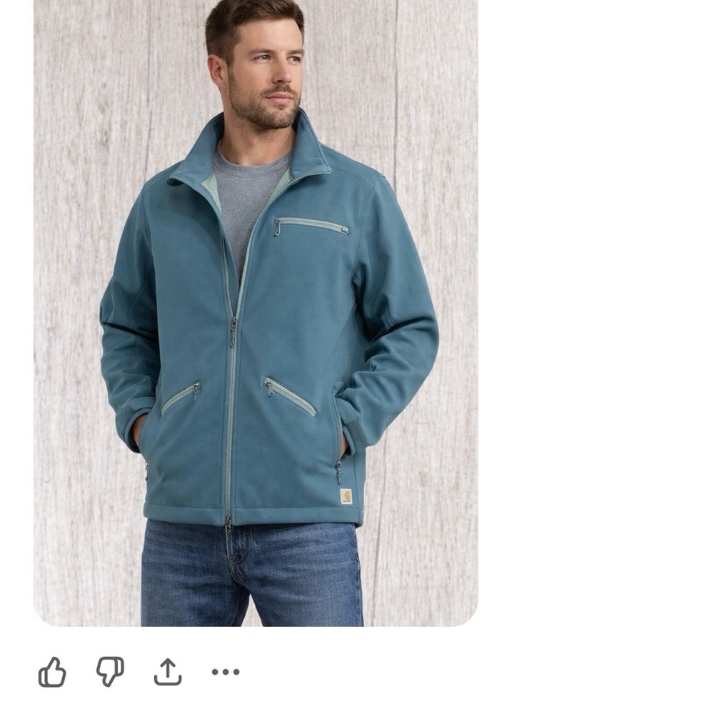 Carhartt Men's Teal Blue Full-Zip Performance Jacket. Size XXL